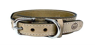 Sazzz Hundehalsband Boho Vintage Leder Beige
